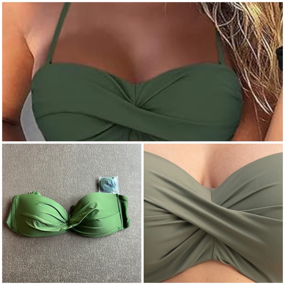 Antonio Melani Women's Olive Green Bandeau Bikini Top